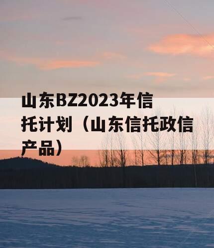 山东BZ2023年信托计划（山东信托政信产品）