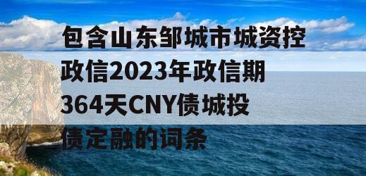 包含山东邹城市城资控政信2023年政信期364天CNY债城投债定融的词条