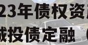 河南周口市城投经开实业2023年债权资产001城投债定融（周口城投发债）