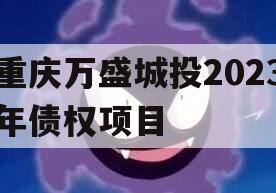 重庆万盛城投2023年债权项目