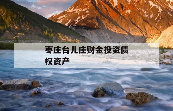 枣庄台儿庄财金投资债权资产