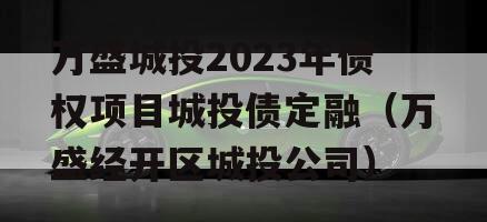 万盛城投2023年债权项目城投债定融（万盛经开区城投公司）