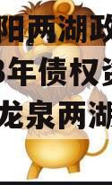 四川简阳两湖政信山投资2023年债权资产拍卖（龙泉两湖政信山）