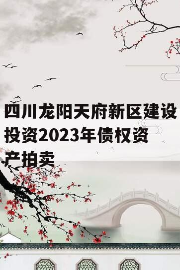 四川龙阳天府新区建设投资2023年债权资产拍卖