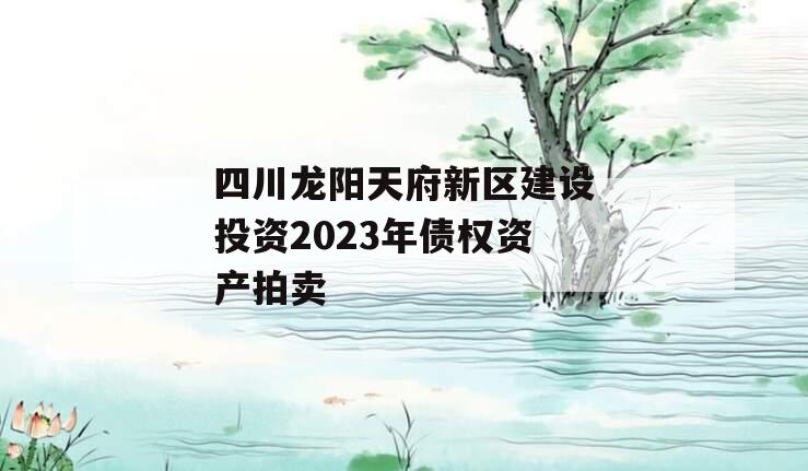 四川龙阳天府新区建设投资2023年债权资产拍卖