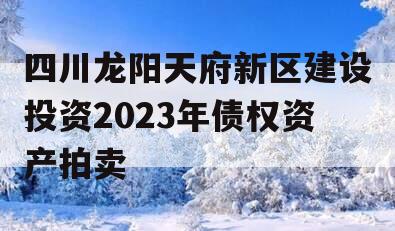 四川龙阳天府新区建设投资2023年债权资产拍卖