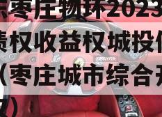 山东枣庄物环2023年债权收益权城投债定融（枣庄城市综合开发债权）
