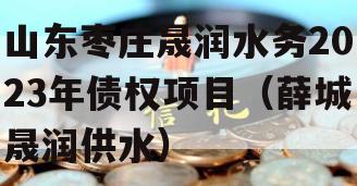 山东枣庄晟润水务2023年债权项目（薛城晟润供水）