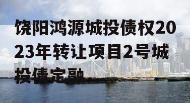 饶阳鸿源城投债权2023年转让项目2号城投债定融