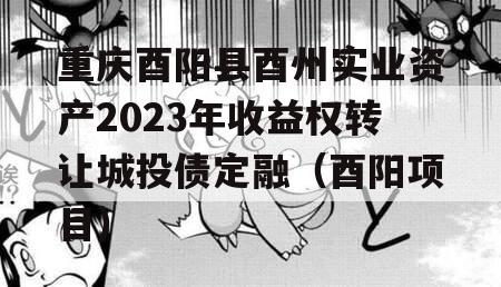 重庆酉阳县酉州实业资产2023年收益权转让城投债定融（酉阳项目）