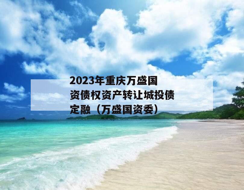 2023年重庆万盛国资债权资产转让城投债定融（万盛国资委）