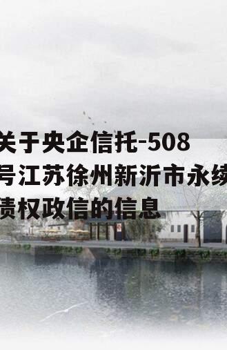 关于央企信托-508号江苏徐州新沂市永续债权政信的信息