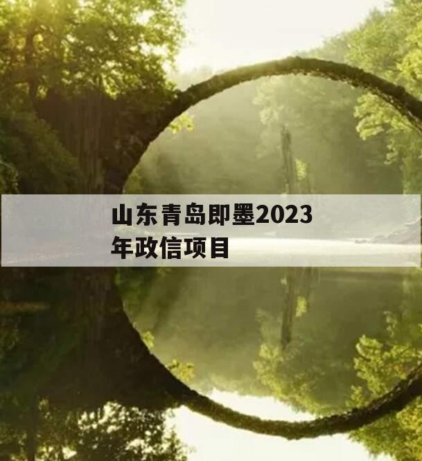 山东青岛即墨2023年政信项目