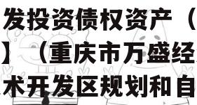重庆市万盛经开区城市开发投资债权资产（二）】（重庆市万盛经济技术开发区规划和自然资源局）