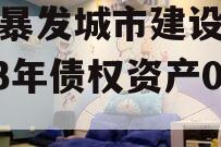 重庆暴发城市建设发展2023年债权资产001