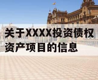 关于XXXX投资债权资产项目的信息