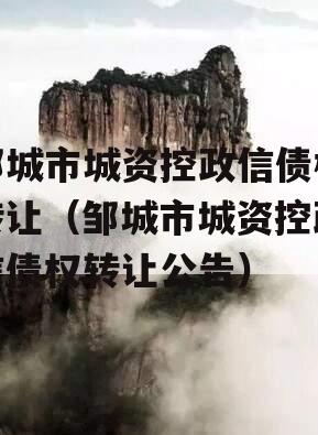 邹城市城资控政信债权转让（邹城市城资控政信债权转让公告）