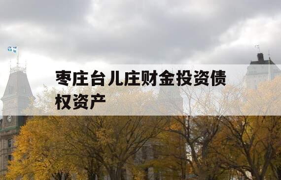 枣庄台儿庄财金投资债权资产