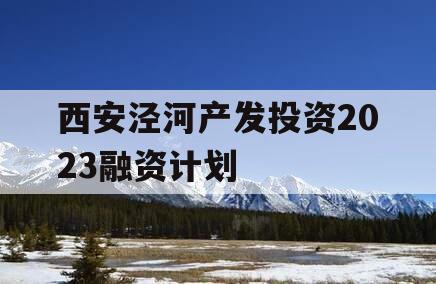 西安泾河产发投资2023融资计划