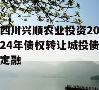 四川兴顺农业投资2024年债权转让城投债定融