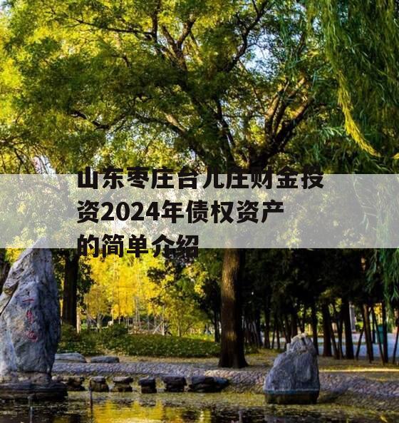 山东枣庄台儿庄财金投资2024年债权资产的简单介绍