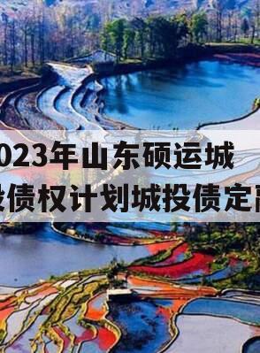 2023年山东硕运城投债权计划城投债定融