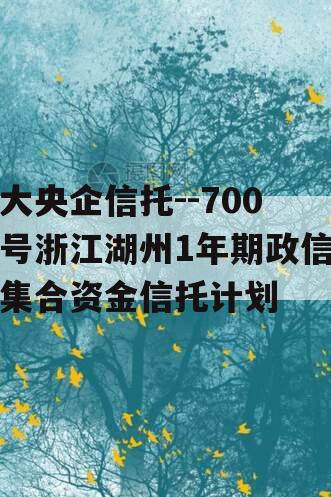 大央企信托--700号浙江湖州1年期政信集合资金信托计划