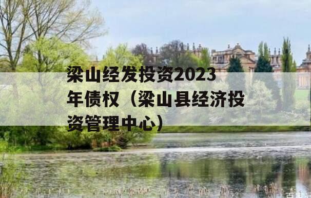 梁山经发投资2023年债权（梁山县经济投资管理中心）