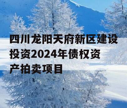 四川龙阳天府新区建设投资2024年债权资产拍卖项目