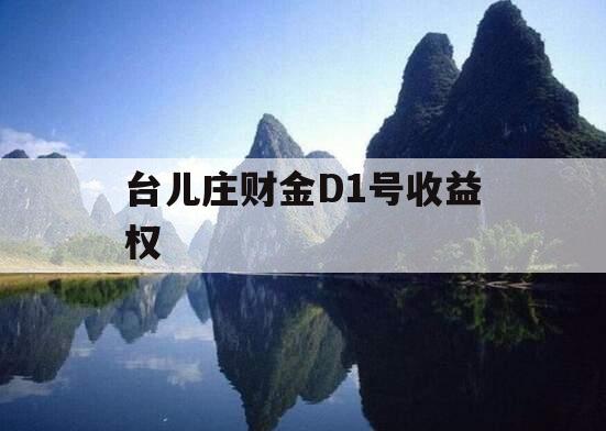台儿庄财金D1号收益权
