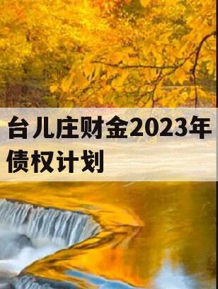 台儿庄财金2023年债权计划