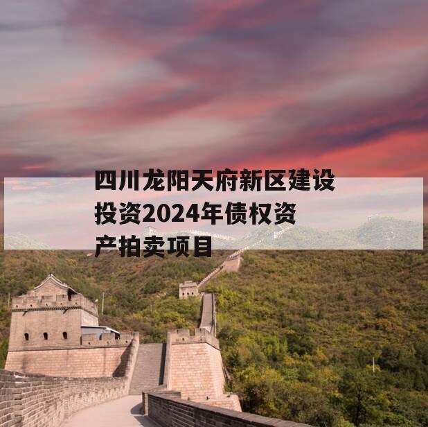 四川龙阳天府新区建设投资2024年债权资产拍卖项目
