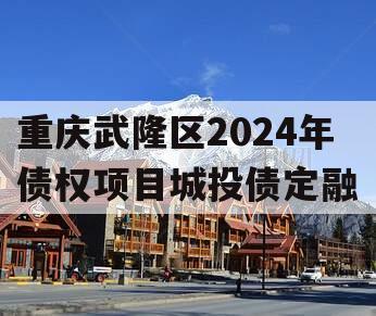 重庆武隆区2024年债权项目城投债定融