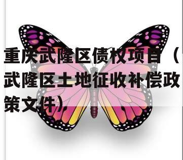重庆武隆区债权项目（武隆区土地征收补偿政策文件）