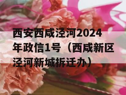 西安西咸泾河2024年政信1号（西咸新区泾河新城拆迁办）