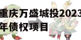 重庆万盛城投2023年债权项目
