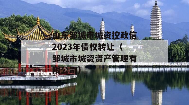 山东邹城市城资控政信2023年债权转让（邹城市城资资产管理有限公司）