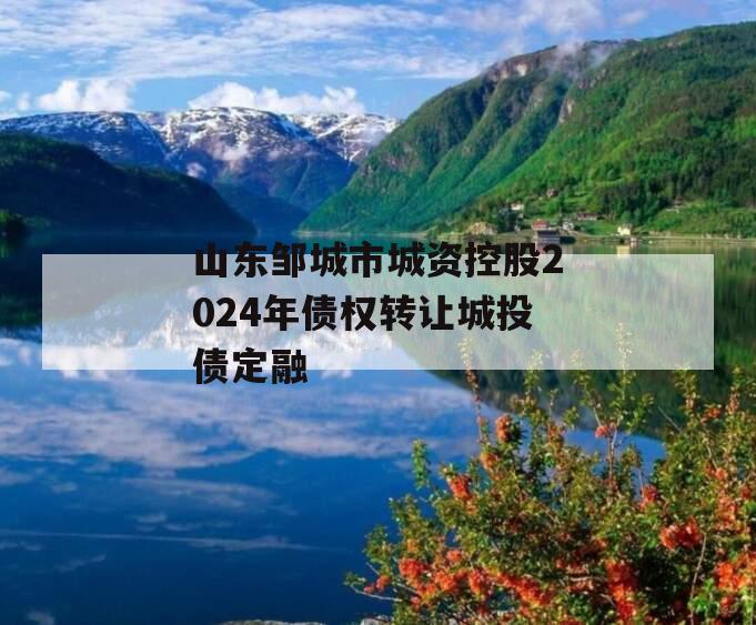 山东邹城市城资控股2024年债权转让城投债定融
