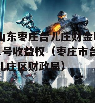 山东枣庄台儿庄财金D1号收益权（枣庄市台儿庄区财政局）
