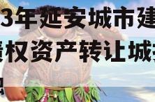 2023年延安城市建投债权资产转让城投债定融
