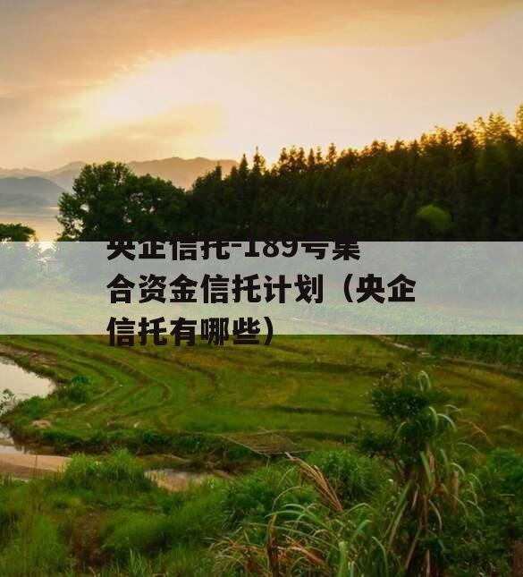 央企信托-189号集合资金信托计划（央企信托有哪些）