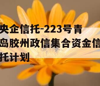 央企信托-223号青岛胶州政信集合资金信托计划