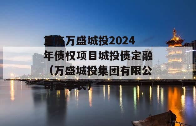 重庆万盛城投2024年债权项目城投债定融（万盛城投集团有限公司董事长）