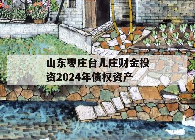 山东枣庄台儿庄财金投资2024年债权资产