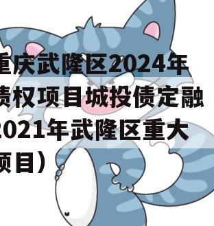 重庆武隆区2024年债权项目城投债定融（2021年武隆区重大项目）