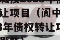 阆中城投2023年债权转让项目（阆中城投2023年债权转让项目有哪些）