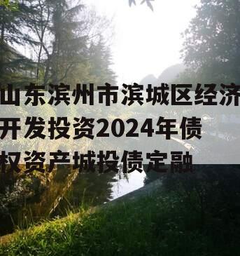 山东滨州市滨城区经济开发投资2024年债权资产城投债定融