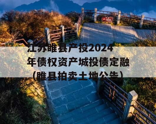 江苏睢县产投2024年债权资产城投债定融（睢县拍卖土地公告）