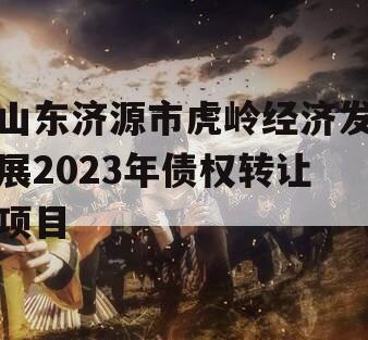 山东济源市虎岭经济发展2023年债权转让项目