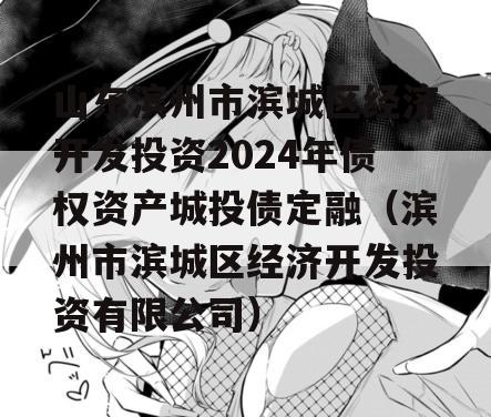 山东滨州市滨城区经济开发投资2024年债权资产城投债定融（滨州市滨城区经济开发投资有限公司）